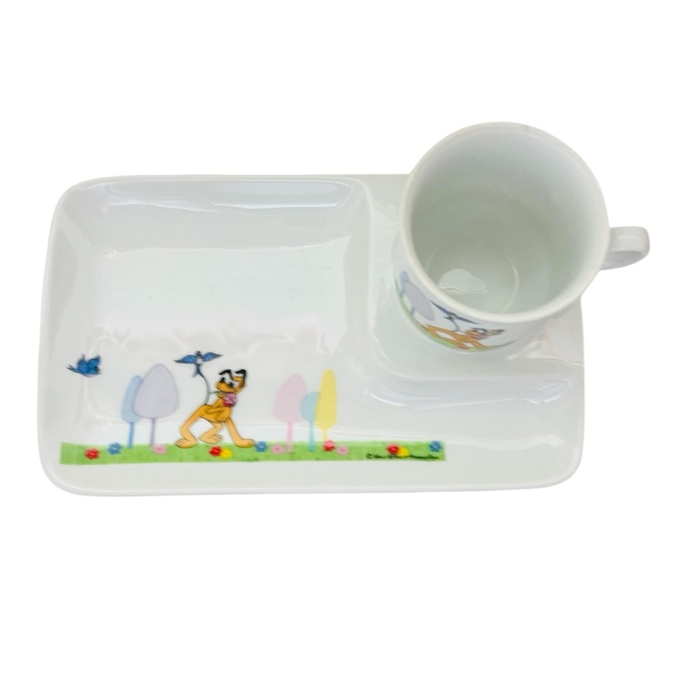 Vintage Walt Disney Productions JAPAN Porcelain Snack Plate & Cup Set